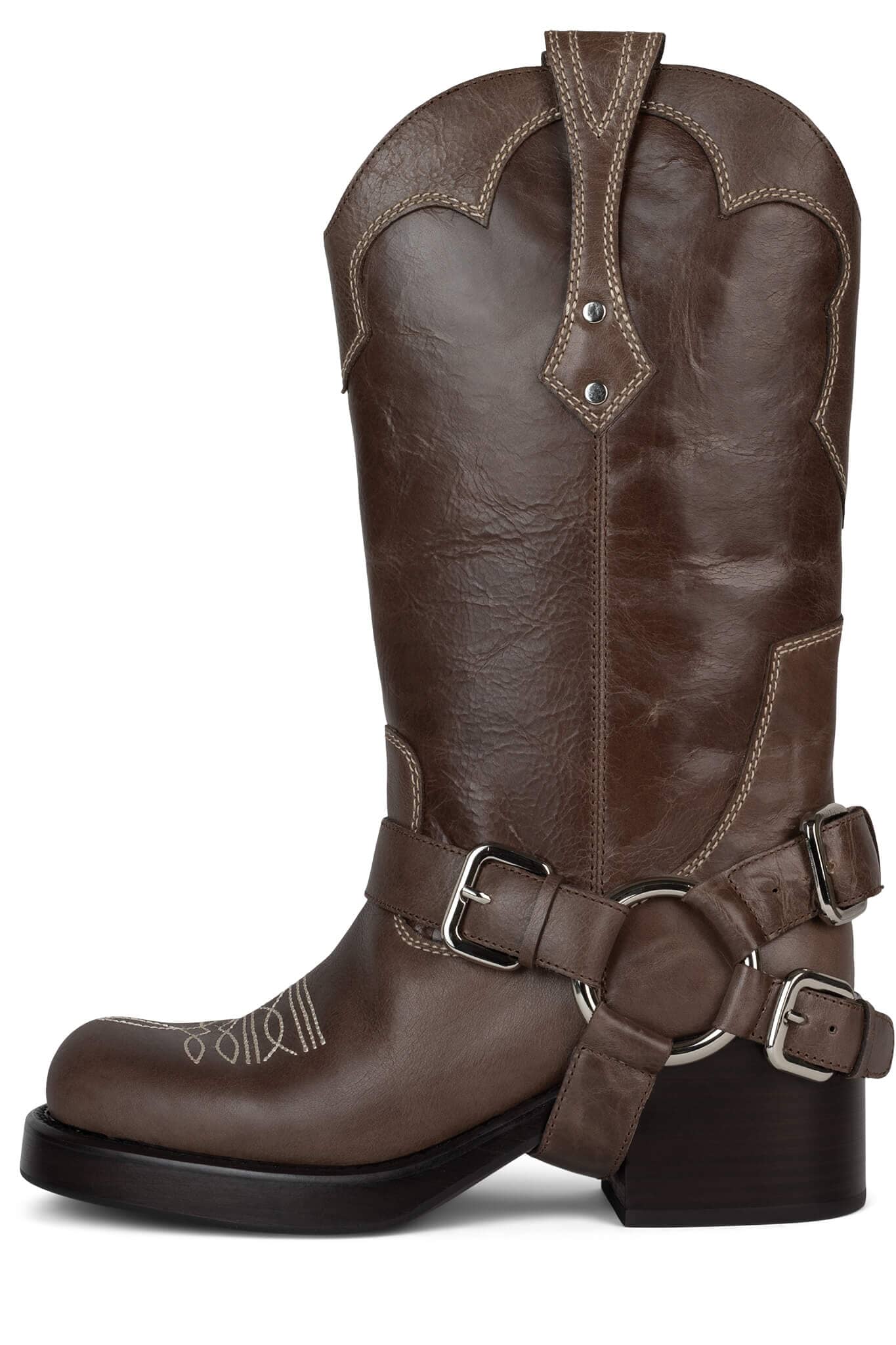 Understated Leather Motoboy Biker Boot by Jeffrey Campbell